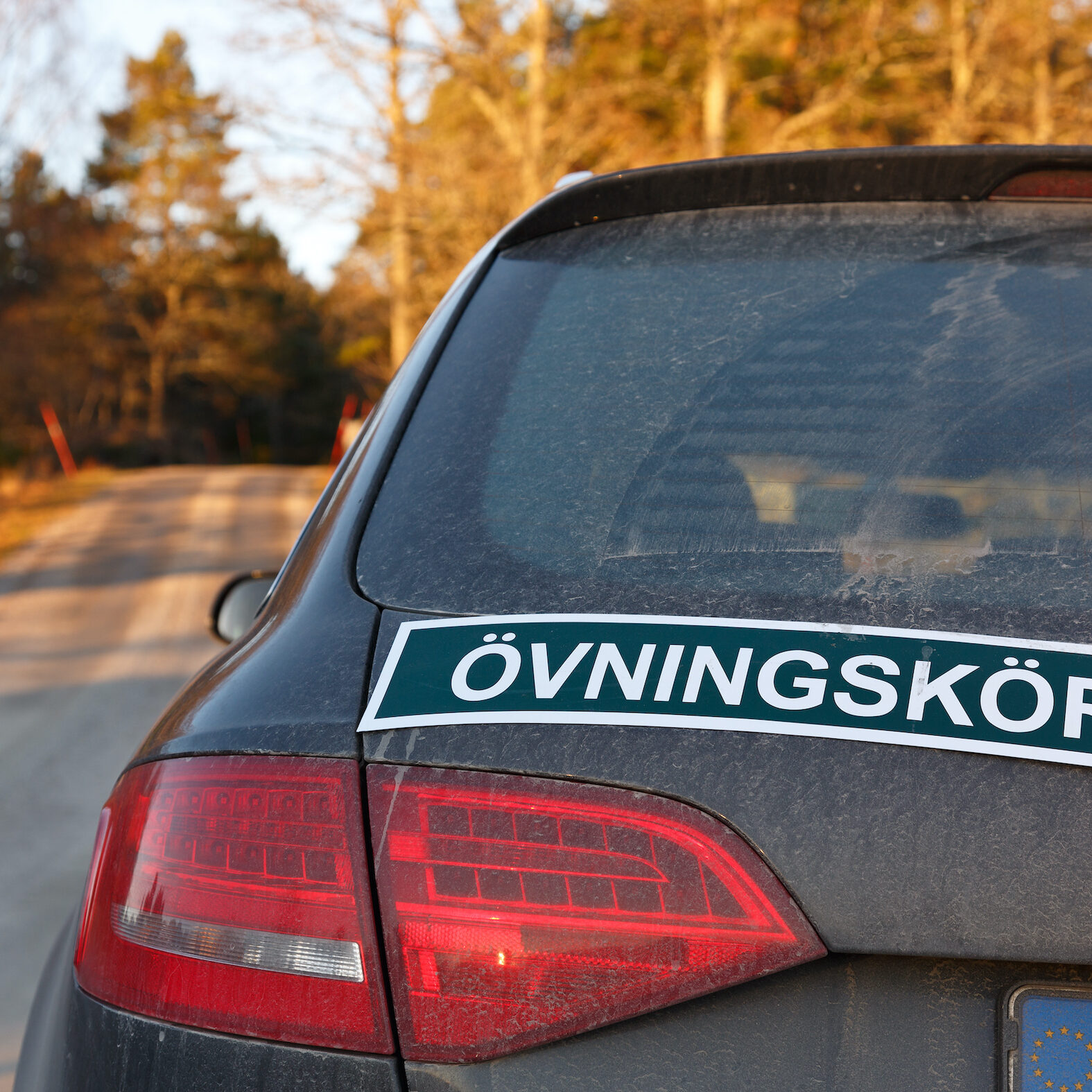 Swedish sign for driving practice ongoing.